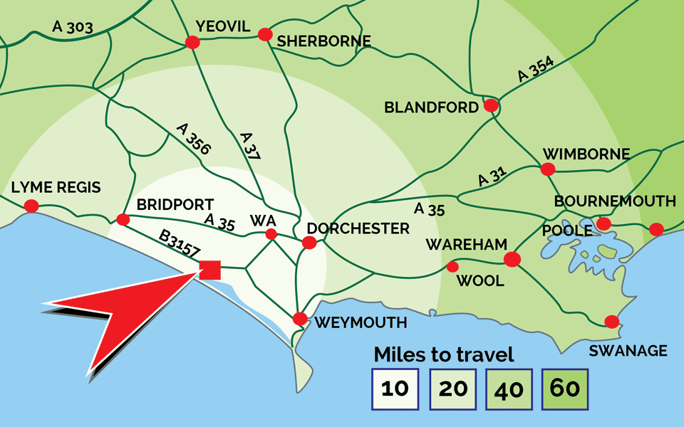 Abbotsbury distance map